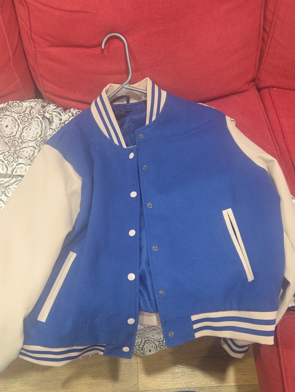Blue & White Varsity Jacket Like New